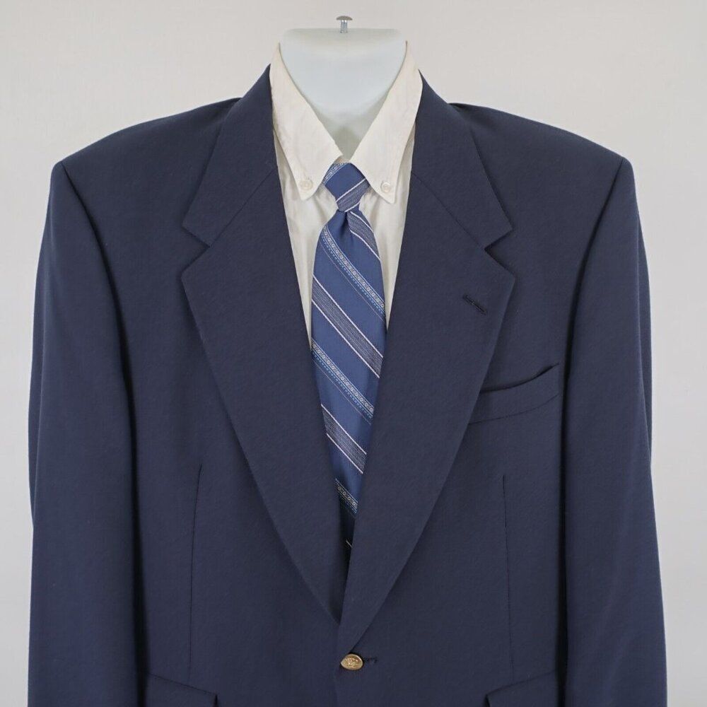 Jack‎ Nicklaus Tournament Series Wool Blue 2 Gold Button Blazer 42R / Slim 44R